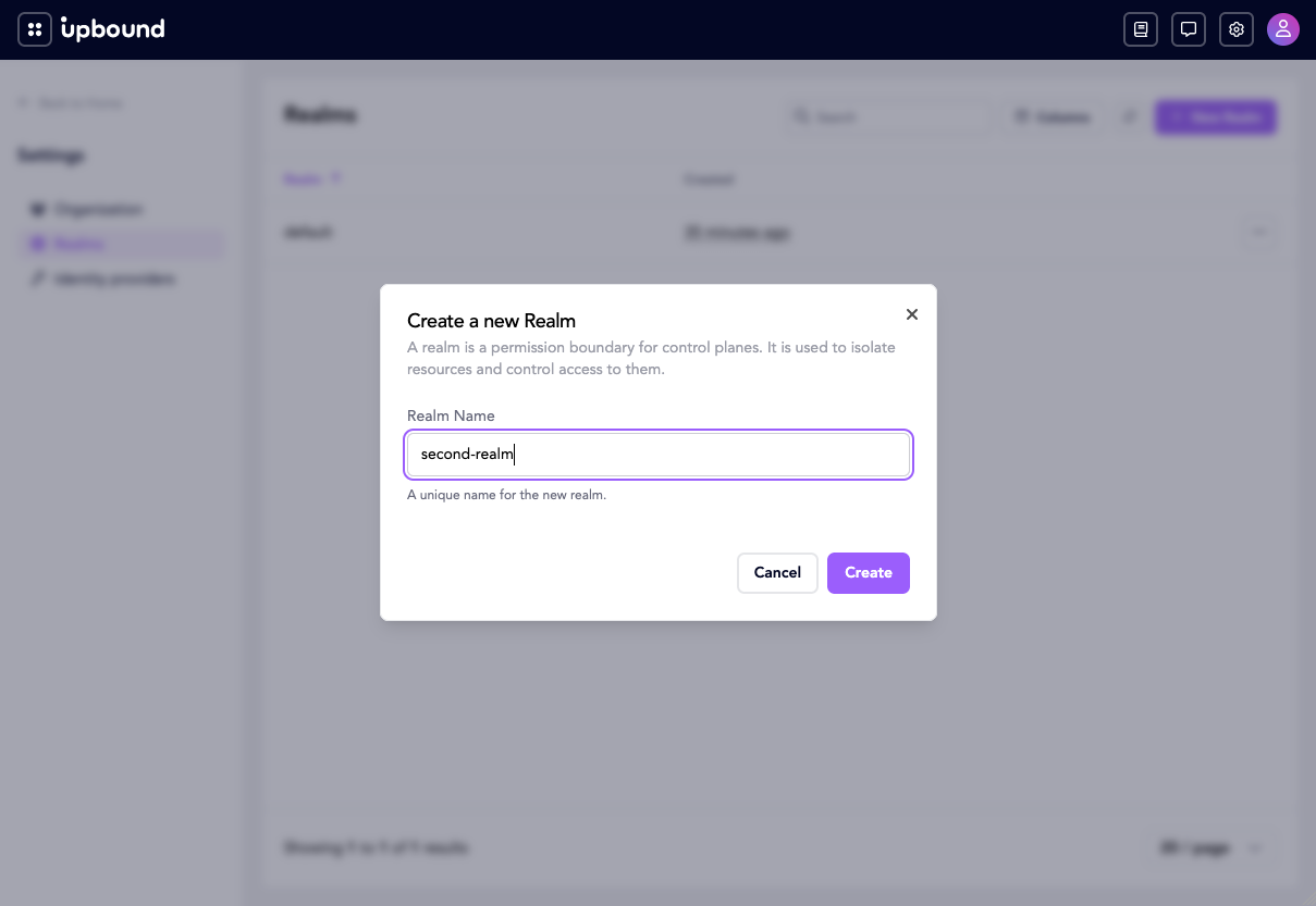 Creating a realm in the Console